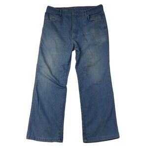 Wrangler Denim Jeans Men's (35x28 Fit) Blue Clasp Vintage 90s Y2K Stain on front